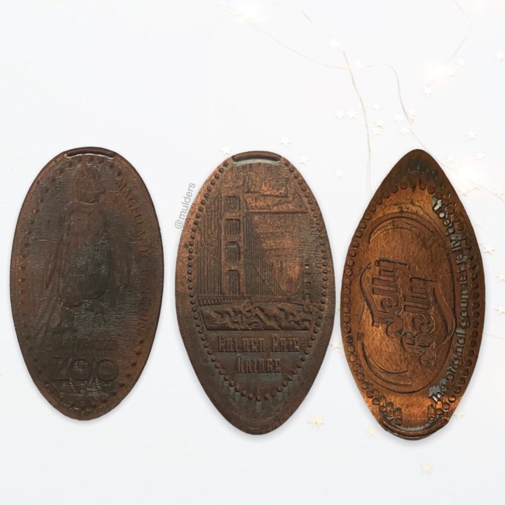 Y2k Elongated Pennies Coins Exonumia San Francisco California Golden Gate + Zoo